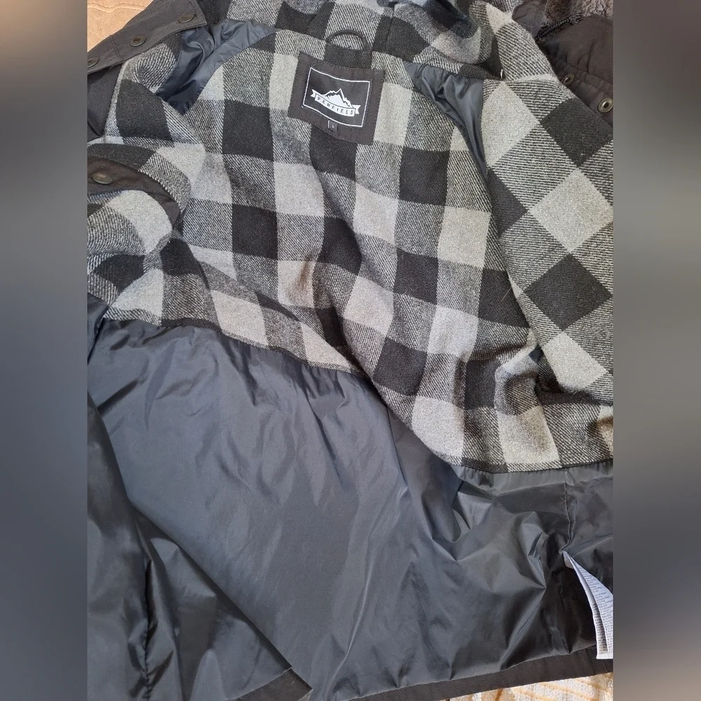 Penfield Kasson Parka Jacket Black Full Zip Mid Length Hooded Womens Size L